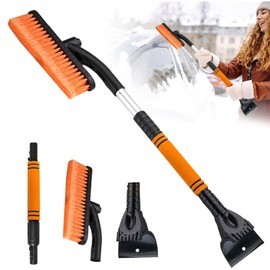 MaibaoteMbt Rotating Car Ice Scraper with Broom, Removable Ice Scraper, Car Windscreen Scraper, Car Snow Scraper with Foam Handle, Ice Scraper for Car Windscreen for Car, Truck, SUV