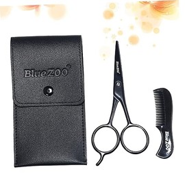 GALPADA 6pcs Beard Scissors Set for Men Mustache Trimmer Scissors Storage Bag and Comb Stainless Steel Shears for Grooming Barbershop Home Use