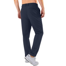 Shallowlulu Mens Golf Pants Stretch Classic Fit Dress Pants 30"/32"/34" Quick Dry 6 Pockets Water-Resistant Casual Trousers(Deep Navy 34W/30L)