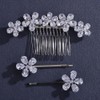 Missgrace Bride Wedding Prom Silver Flower Hair Comb Bridal Headpieces