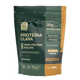 SP HUMANIA Proteína Clara | Proteína Aislada de Suero (Whey Protein Isolate) | Clarificada | Sabor Tropical Mix | Con Vitaminas B y C | Fácil Disolución | 10 porciones | 250 g