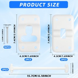 2 Pack T-Style Door Holder Catch 6" RV T-Style Door Holder Catch, Cargo Trailer RV Door Holders to Keep Door Open T Styles Latch, Truck T Style RV Door Holder Entry Door (White)