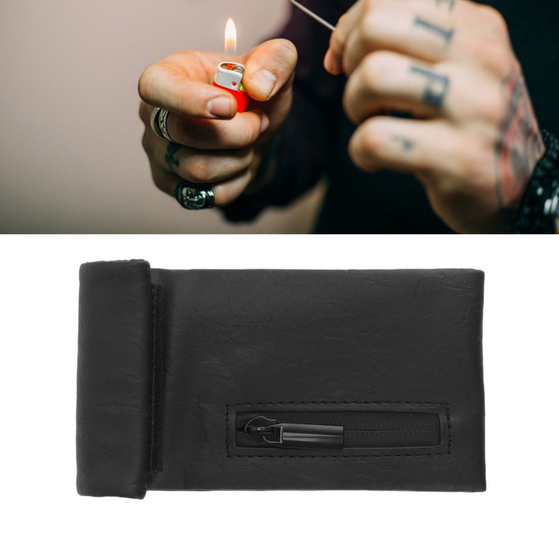 Smell Proof Bag PU Leather Waterproof Multipurpose Storage Bag for