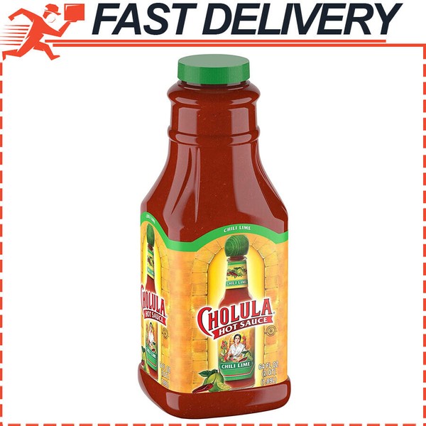 Cholula Chili Lime Hot Sauce w/ Mexican Peppers& Signature Spice Blend, 64 oz