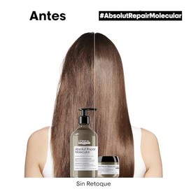 L'Oréal Professionnel Paris Absolut Repair Molecular Kit | Shampoo Reparador Sin Sulfatos 500ml + Mascarilla 75ml | Reconstruye la Fibra Capilar a Nivel Molecular | Recupera la Fuerza, Elasticidad y Movimiento