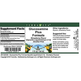 Terravita Glucosamine Plus Formula Glycerite Liquid Extract (1:5) - Strawberry Flavored (1 oz, ZIN: 522528)