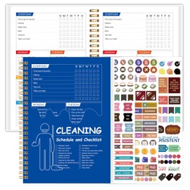 Cleaning Planner & Checklist, Undated Daily Weekly Household Cleaning Schedule Organizer, Home Cleaning Journal to Stay Neat, Organized & Stress-Free（Blue）