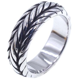 EENSYWEENSY Vintage Twisted Braided Rope Ring, Men’s Stainless Steel Band Ring Gold Silver Tone (silvery, 9)