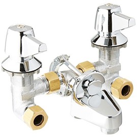 Central Brass 1177-A Central Brass Two Handle Shelf Back Bathroom Faucet Chrome