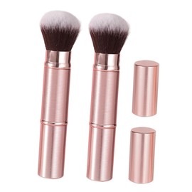 Beavorty Double-ended Makeup Brush with Cap Portable Blush Brush Set Soft Bristles for Women Ideal for On-the-go