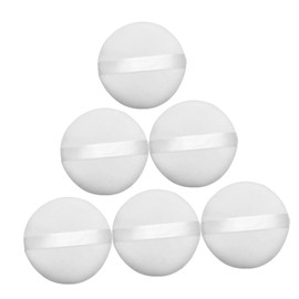 PACKOVE 6PCS Round Plush Powder Puff Compact Portable Makeup Applicator Soft Cosmetic Puff for Foundation Concealer Blusher Highlighter Use