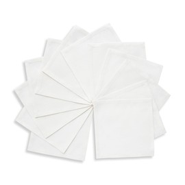 Solino Home 6 Inch White Cocktail Napkins Set of 12 – Cotton Linen Cloth Napkins – Dru