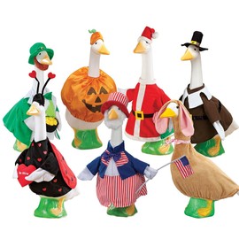Fox Valley Traders Gaggleville All Seasons Goose Outfit Bundle - Includes 7 Seasonal Outfits, Fits Large 23" H Statue