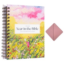 Bible Study Journal A Beautiful Year in the Bible for Women Female 52 Weeks Bible Study Book with Leather Diamond Bookmark Bible in a Year Study Guide Gifts for Christians