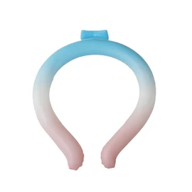 Global Japan PCM Neck Cooler W Icy Neck Round Type 1.5X Longer Lasting (Gradient Blue X Pink, L)