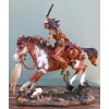 Native Indian Chief Warrior With Hand Axe Charging On Warpath