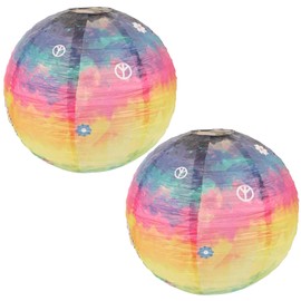 Operitacx Round Paper Lanterns Tie Dyed Design for Birthday Parties Home Decorations