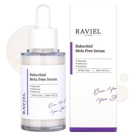 RAVIEL Bakuchiol Mela Free Serum (30ml / 1.01 fl. oz.) Anti-Wrinkle Moisturizer with Vitamin Complex, Clinically Tested for Melasma, Gentle & Hydrating Skincare Korea Skincare