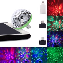 USB Party Lights Mini Disco Ball,Led Small Magic Ball Sound Control DJ Stage Light Colorful Strobe RGB Lamp for Christmas/Brithday/Wedding/Club/Karaoke Decorations,Suitable for Mobile Phones