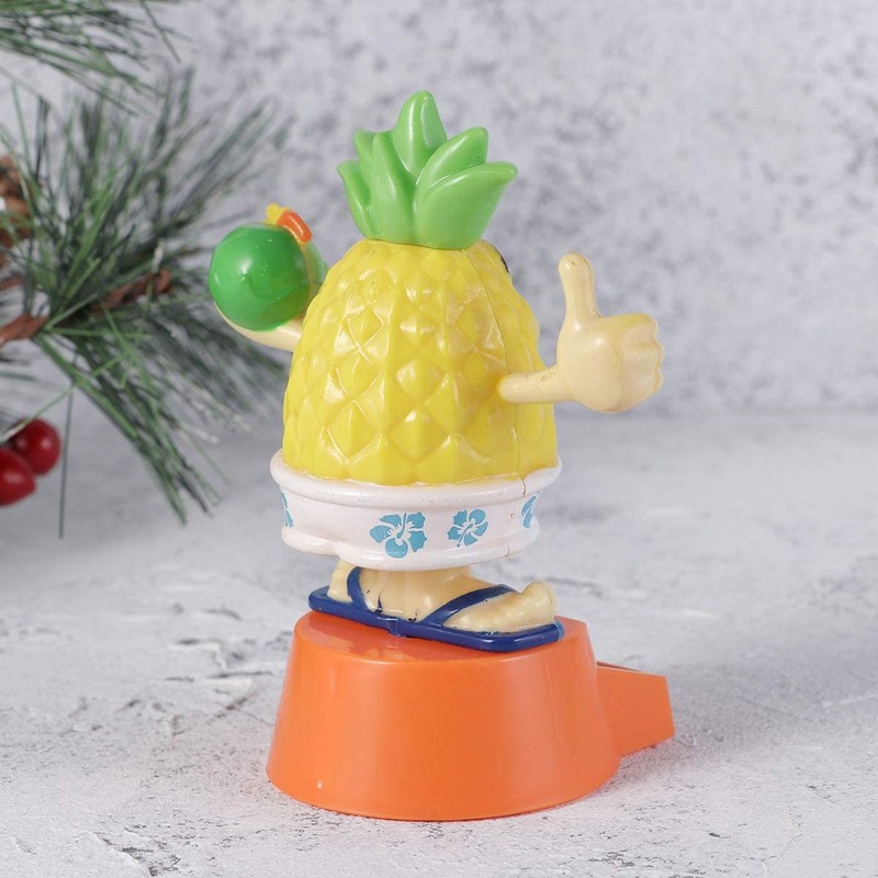 Solar Bobble Shaking Head Dancing Toy Pineapple Figure Statue Car