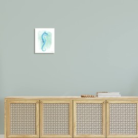 Stupell Industries Blue Seahorse Aquatic Life Subtle Ocean Painting, Design by Diane Neukirch
