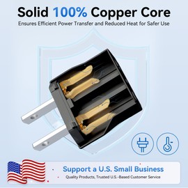 US Plug Adapter - Unidapt Small European to American Outlet Plug Adapter, EU to US Travel Adapter, Universal Input Europe/Asia to USA/Canada Pin Converter (1-Pack, Black)