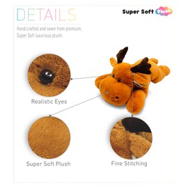 DolliBu Plush Moose Stuffed Animal Pillow Size - Super Soft Animal Pillow for Kids, Cozy Nap Buddy, Floor Pillow for Kids & Toddlers, Jumbo Hugging Plush, Travel Cuddle Pillow for Kids - 30 Inch