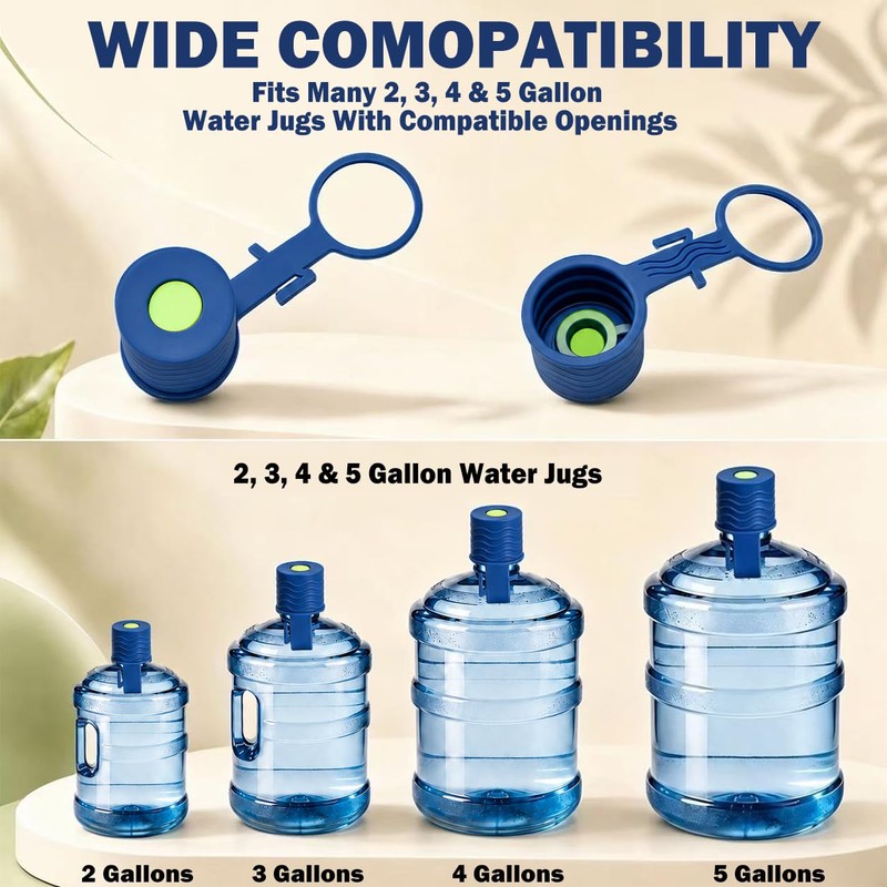 6pcs Silicone 5 Gallon Water Jug Cap Reusable Caps for
