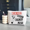 WCGXKO Bowling Gift Crazy Bowling Lady Bowler Zipper Pouch Makeup