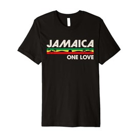 Jamaica One Love Reggae Music Rasta Lovers Jamaican Retro Premium T-Shirt