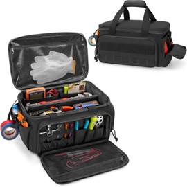 Tool Bag for Men, Tool Box Organiser with Anti-friction and Thick Padded Bottom Multi-functional Work Bag Tool Storage Organiser Bag for Repairman Electrician Carpenters