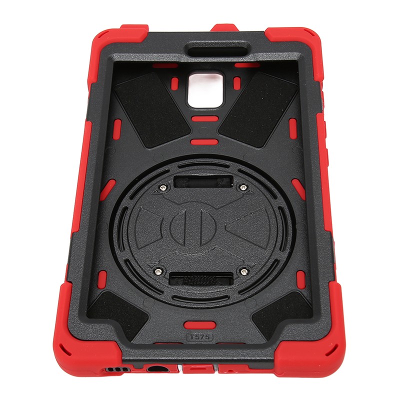 Tablet Case Silicone Hard PC Precise Cutouts Adjustable Strap Rotating