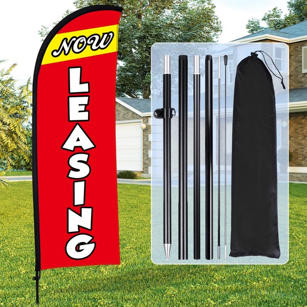 Buryeah Now Leasing Feather Flag Pole Kit 7ft Now Leasing