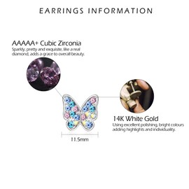 VYYU Gifts for Granddaughter from Grandma Grandpa - Hypoallergenic Cute Butterfly Earrings for Girls, Back to School Valentines Christmas Birthday Gifts for Granddaughter