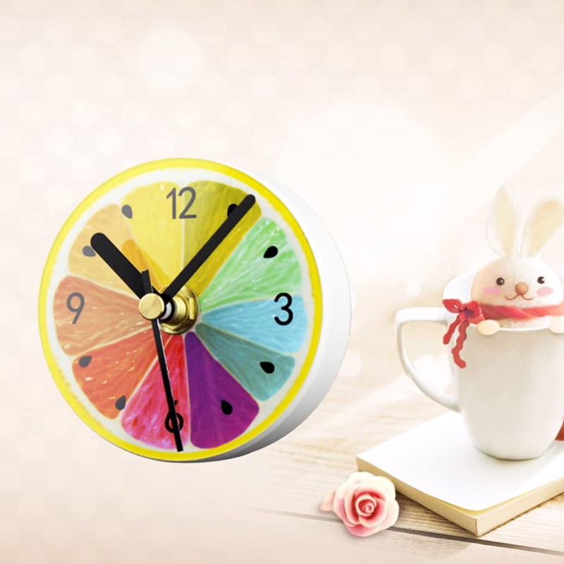 Beavorty Cute Boys and Girls Fridge Clock Magnet Round Fruit