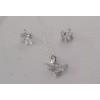 925 Sterling Silver Bee Stud Earrings & Necklace Pendant Set