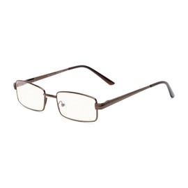 Readers.com Reading Glasses: The Dash Computer Reader, Metal Rectangle Style for Men and Women - Bronze, 1.25