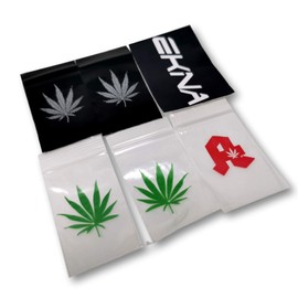 EKNA Ziplock Bags / Quick Release Bags / Baggies / Bags / with Motifs / Pack of 500 / 40 x 60 mm / Neutral & Black