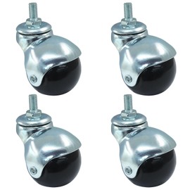 LDEXIN 2 Inch Ball Caster Wheels, Set of 4 Threaded Stem Caster 360 Degree Rotatable Wheels for Furniture Chairs Cabinets, Silver