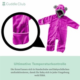 Cuddle Club Fleece Baby Bodysuit / Romper for Newborn to 4 Years - Baby Clothing / Children's Pyjamas / Winter Jacket - Gift for Birth -