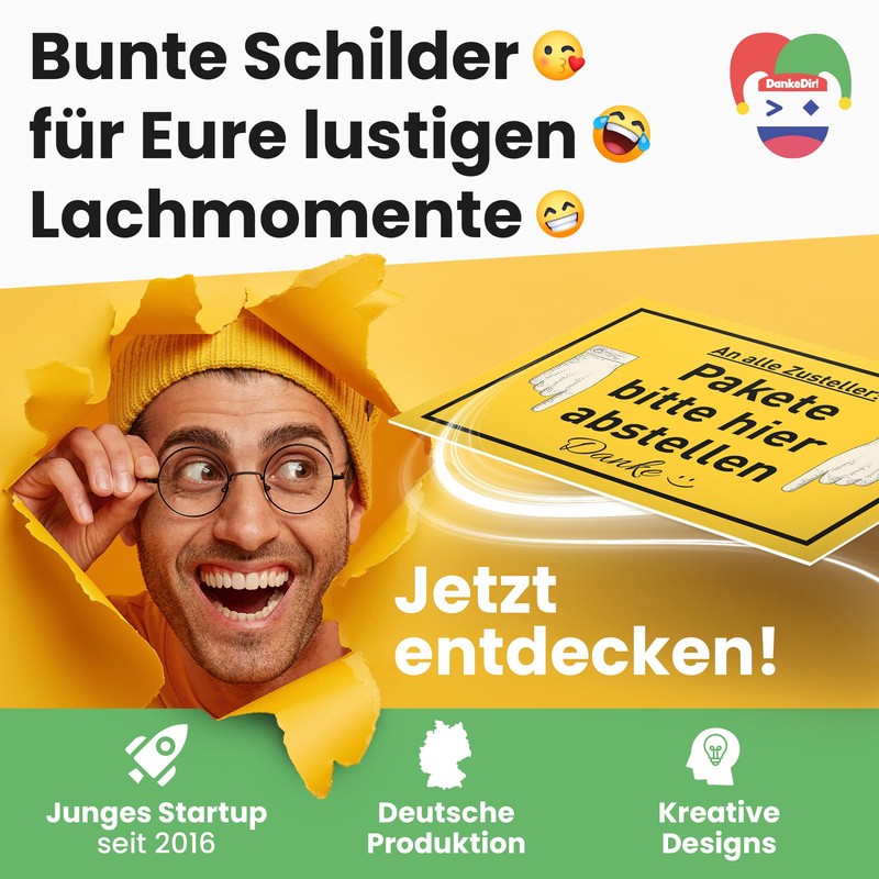 DankeDir! Pakete bitte hier abstellen – Plastic Sign 30 x