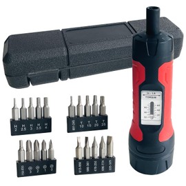 Socpuro 21Pcs Torque Screwdriver Wrench Driver Bits Set, 1/4" Drive Screwdriver Torque Wrench,10-65 Inch Pounds for Tools Maintenance Bike Repairing