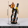 Tooarts Cat Shaped Wine Holder Wine Rack shelf Metal Sculpture