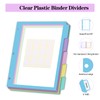 10Pcs/2 Set 5 Tab Dividers Clear Plastic Binder Dividers with