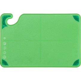 San Jamar San Jamar Saf-T-Grip Plastic Cutting Board with Safety Hook, 6" x 9" x 0.375", Green