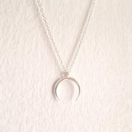 She Believed She Could Boho Bull Horn Sterling Silver Necklace 18'' Length