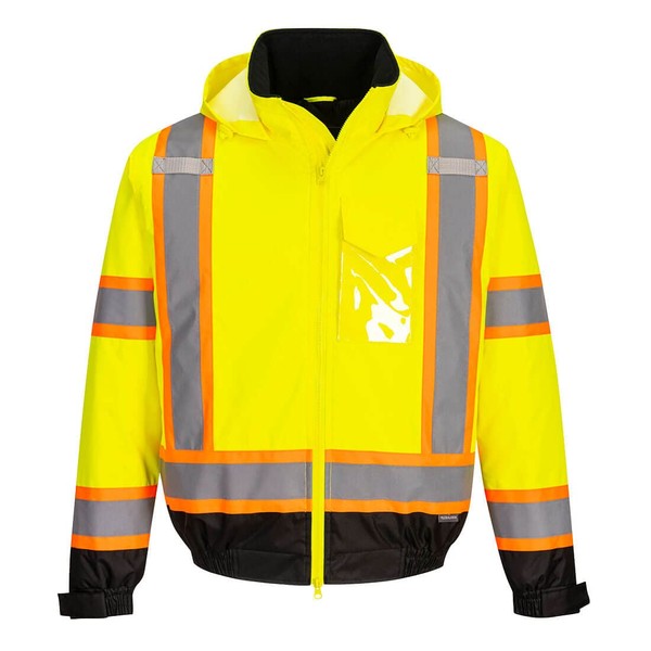 Portwest CA160 Men's Hi Vis Safety Waterproof Bomber Jacket Yellow/Black,