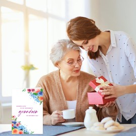 HEYINSHEN Mother's Day Card for Grandma from Grandkids Mothers Day Gifts for Grandma from Grandchild Grandson Granddaughter Floral Grandmother Nana Greetings Cards with Envelope