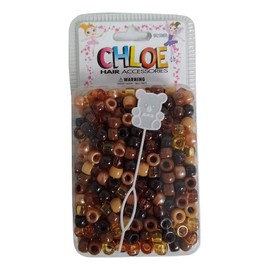 Chloe Hair Beads Round Shape (Mix Brown)