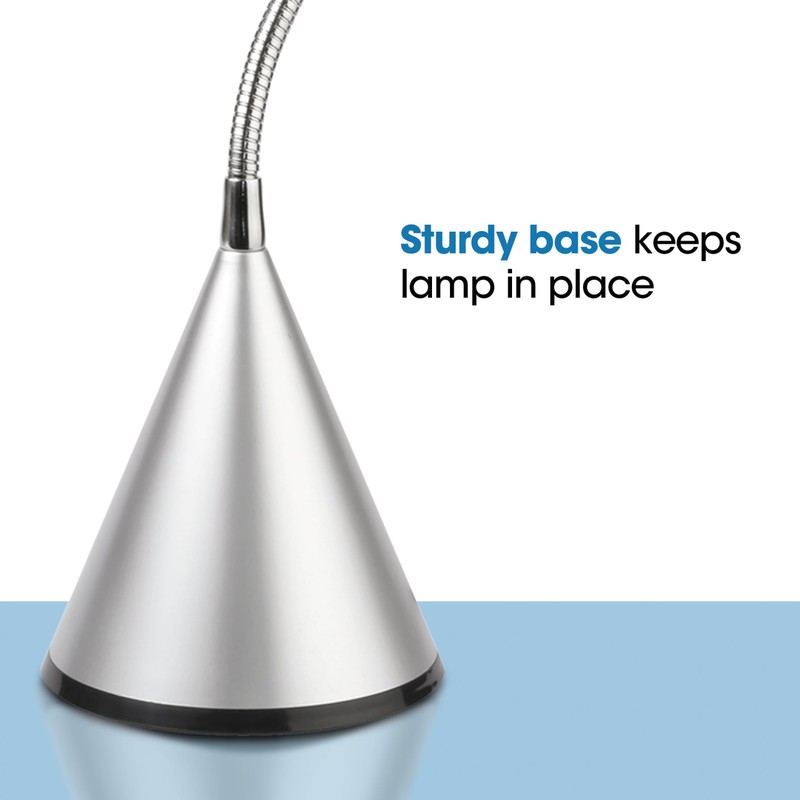 OttLite LED Cone Desk Lamp, Silver